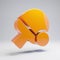 Volumetric glossy hot orange table tennis icon isolated on white background