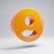 Volumetric glossy hot orange user circle icon isolated on white background
