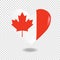Volumetric heart of Canada on checkered background denoting transparency, vector