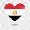 Volumetric heart of Egypt on checkered background denoting transparency, vector