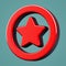 Volumetric icon favorites. Star symbol