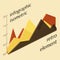 Volumetric infographic isometric retro graph