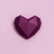Volumetric paper heart purple colored. Greeting card or invitation