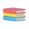 Volumetric stack of books. Yellow realistic volume of educational literature