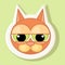 Volumetric sticker with the depicted cat. Emotion of guilt.