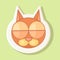 Volumetric sticker with the depicted sleeping cat.