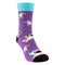Voluminous lilac fashion socks, on a white background