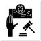 Voluntary bankruptcy glyph icon