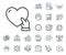 Volunteer care line icon. Helping hand sign. Online doctor, patient and medicine. Vector