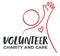 Volunteer charity and care, minimalist emblem