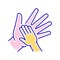 Volunteer childcare color line icon. Help poor street children. Outline pictogram for web page, mobile app, promo.