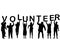 Volunteer concept with people silhouettes