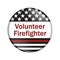 Volunteer Firefighter button with thin red line