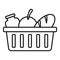 Volunteer food basket icon, outline style