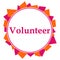 Volunteer Pink Orange Random Shapes Circle