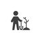 Volunteer planting tree vector icon