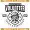 Volunteer vector retro emblem for fire department