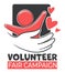 Volunteering fair campaign organization emblem