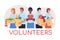 Volunteers 2D vector isolated illustration