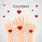 Volunteers and Charity Concept Human Hand Up for Social Activity Vector