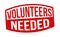 Volunteers needed sign or stamp