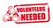 Volunteers needed vector illustration isolated stamp