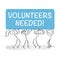 Volunteers needed vector illustration on white background