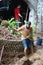 Volunteers working on building an Earthship in Aguada, Puerto Rico