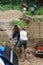 Volunteers working on building an Earthship in Aguada, Puerto Rico