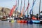 Volvo Ocean Race sailboats inport