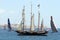 Volvo Ocean Race sailboats inport