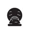 Vomit emoji black vector concept icon. Vomit emoji flat illustration, sign