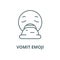 Vomit emoji vector line icon, linear concept, outline sign, symbol
