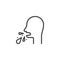 Vomiting man line icon