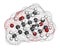 Vomitoxin (deoxynivalenol, DON) mycotoxin molecule. 3D rendering. Atoms are represented as spheres with conventional color coding