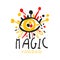 Voodoo African and American magic logo eye with needles