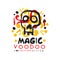 Voodoo African and American magic logo with mystic skull