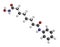 Vorinostat cutaneous T cell lymphoma drug molecule. Acts as histone deacetylase inhibitor. Atoms are represented as spheres with.