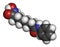 Vorinostat cutaneous T cell lymphoma drug molecule. Acts as histone deacetylase inhibitor. Atoms are represented as spheres with.