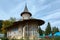 Voronet Monastery, founded in the 15th century, located in Voronet, Romania. Stone religious building of Christian Orthodox church