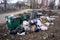 Voronezh, Russia - March 15, 2020: A lot of garbage in the trash heap