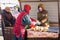 Voronezh, Russia - March 15, 2020: People at the food market