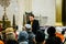 Voronezh, Russia - November 20, 2018: Rabbi preaches to people in Voronezh Synagogue