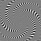 Vortex circular rotation movement illusion. Abstract op art design