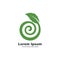vortex leaf concept  logo icon wave and spiral vector