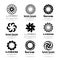 Vortex or tornado symbols logo vector set. Spiral
