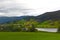 Vossevangen Vangsvatnet lake shore cloudy summer day view Voss Norway