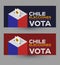 Vota Elecciones Chile, Vote Chilean Elections spanish text design.
