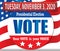 Vote in 2020 Presidential Election Banner with American Flag