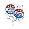 Vote 2020 United States of America Presidential . Red, white, and blue voting design ballon in 2020 with Your Vote Counts text.